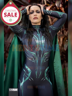 Traje de Hela de Thor: Ragnarok Impresión Cosplay con Capa