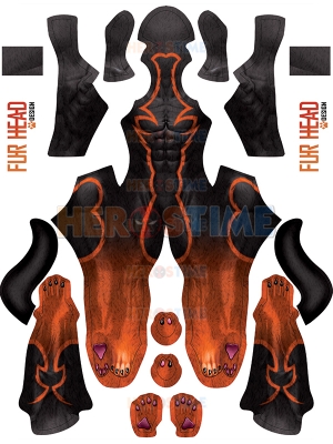 Traje de mascota FurHead con estampado Traje de mascota FurHead con estampado