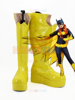 Botas Amarillas de Batgirl de plataforma para Halloween 