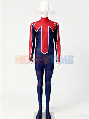 Azul & Rojo  Traje de Spandex de Capitán Británico