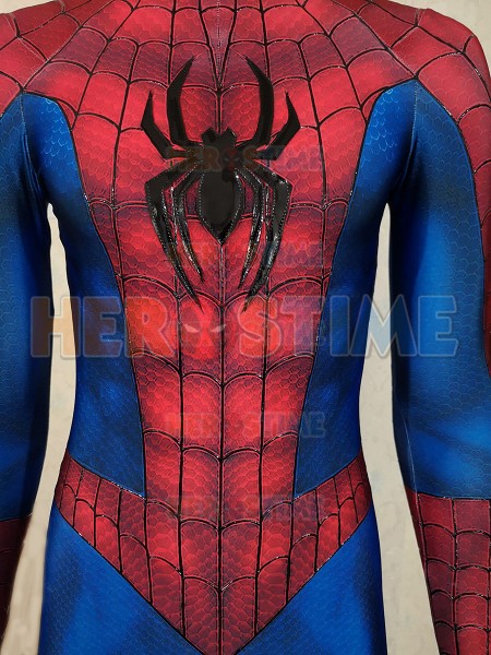 Traje clásico de Spider-Man con correas de pintura de hojaldre y araña de  cuero