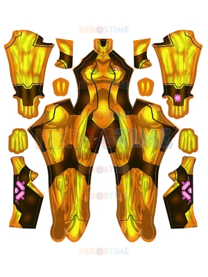 Samus Zero Disfraz de Cosplay Dorado / Naranja Samus Zero Disfraz de niña