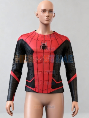 Camiseta de superhéroe Camiseta de Spider-Man Camiseta de manga larga lejos de casa Camiseta de superhéroe Camiseta de Spider-Man Camiseta de manga larga lejos de casa
