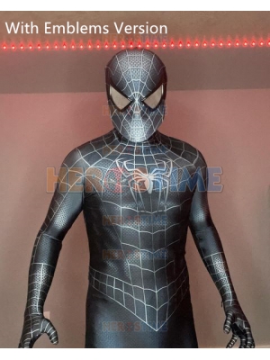 Spider 3 Traje negro Impresión 3D Traje de cosplay