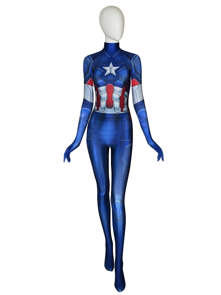 Arqueólogo flotante Felicidades Disfraz de Capitán América: traje de final femenino, sin pieza para la  cabeza