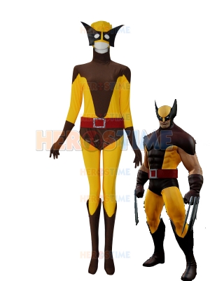 Traje de Wolverine de X-men en color Amarillo y Marrón