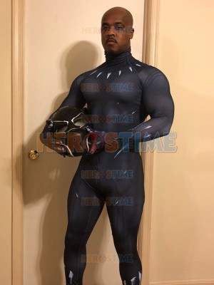 2018 Black Panther Disfraz de Black Panther Dyesub Sin máscara
